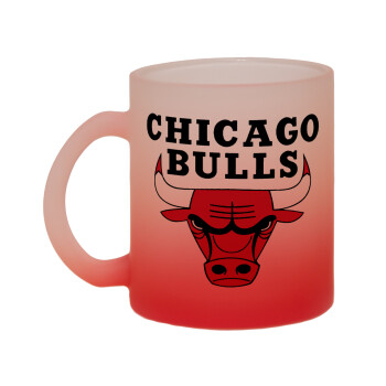 Chicago Bulls, Κούπα γυάλινη δίχρωμη με βάση το κόκκινο ματ, 330ml