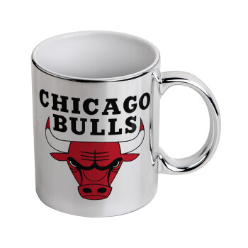 Chicago Bulls, Mug ceramic, silver mirror, 330ml