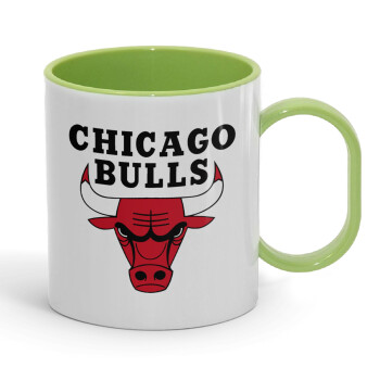 Chicago Bulls, Κούπα (πλαστική) (BPA-FREE) Polymer Πράσινη για παιδιά, 330ml