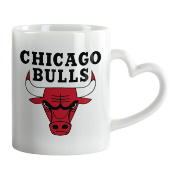 Chicago Bulls, Κούπα καρδιά χερούλι λευκή, κεραμική, 330ml