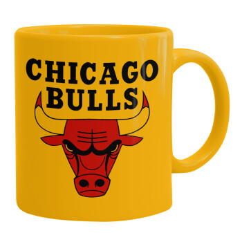 Chicago Bulls, Ceramic coffee mug yellow, 330ml (1pcs)