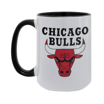 Chicago Bulls, Κούπα Mega 15oz, κεραμική Μαύρη, 450ml