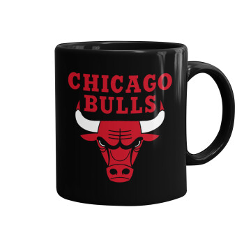 Chicago Bulls, Κούπα Μαύρη, κεραμική, 330ml