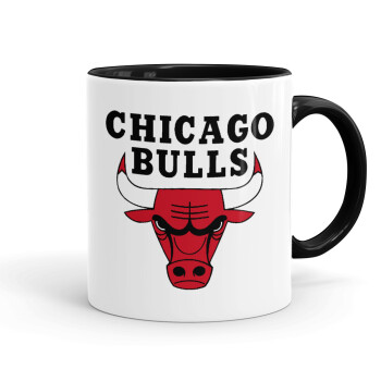 Chicago Bulls, Κούπα χρωματιστή μαύρη, κεραμική, 330ml
