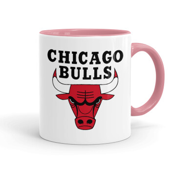 Chicago Bulls, Κούπα χρωματιστή ροζ, κεραμική, 330ml