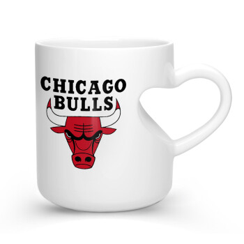 Chicago Bulls, Κούπα καρδιά λευκή, κεραμική, 330ml