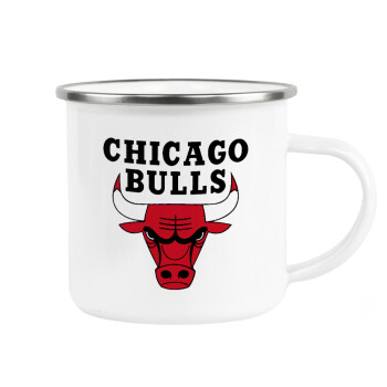 Chicago Bulls, Metallic enamel cup white 360ml