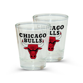 Chicago Bulls, Σφηνοπότηρα γυάλινα 45ml διάφανα (2 τεμάχια)