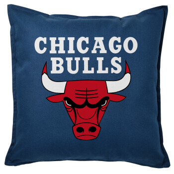 Chicago Bulls, Μαξιλάρι καναπέ Μπλε 100% βαμβάκι, περιέχεται το γέμισμα (50x50cm)