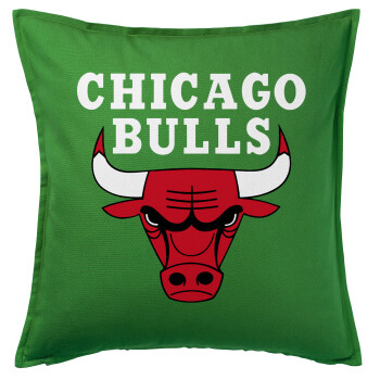 Chicago Bulls, Μαξιλάρι καναπέ Πράσινο 100% βαμβάκι, περιέχεται το γέμισμα (50x50cm)