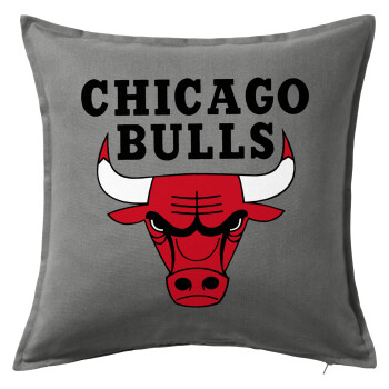 Chicago Bulls, Μαξιλάρι καναπέ Γκρι 100% βαμβάκι, περιέχεται το γέμισμα (50x50cm)
