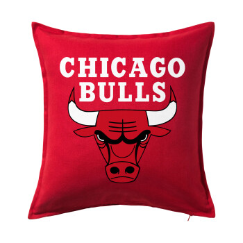 Chicago Bulls, Μαξιλάρι καναπέ Κόκκινο 100% βαμβάκι, περιέχεται το γέμισμα (50x50cm)