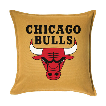 Chicago Bulls, Μαξιλάρι καναπέ Κίτρινο 100% βαμβάκι, περιέχεται το γέμισμα (50x50cm)