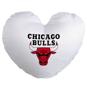 Chicago Bulls, Μαξιλάρι καναπέ καρδιά 40x40cm περιέχεται το  γέμισμα