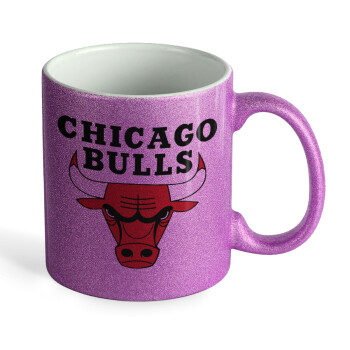 Chicago Bulls, Κούπα Μωβ Glitter που γυαλίζει, κεραμική, 330ml