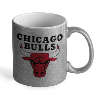 Chicago Bulls, Κούπα Ασημένια Glitter που γυαλίζει, κεραμική, 330ml