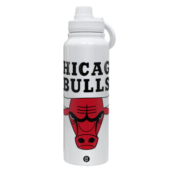 Chicago Bulls, 1L Stainless Steel Thermal Bottle with Phone Holder & Double Wall Insulation