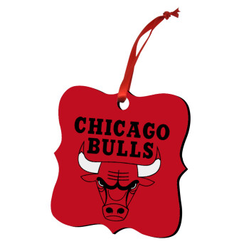 Chicago Bulls, Christmas ornament polygon wooden 7.5cm