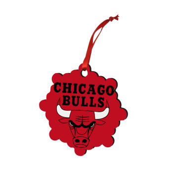 Chicago Bulls, Χριστουγεννιάτικο στολίδι snowflake ξύλινο 7.5cm