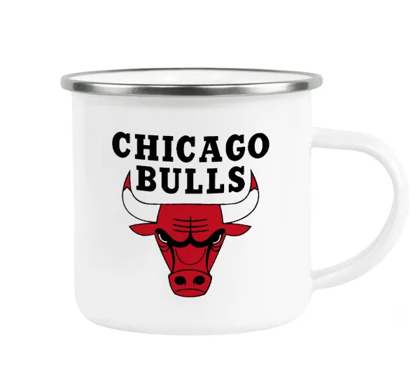 Chicago Bulls — Metallic enamel cup white 360ml