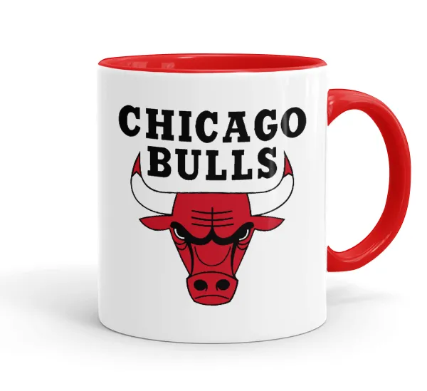Chicago Bulls — Κούπα χρωματιστή κόκκινη, κεραμική, 330ml