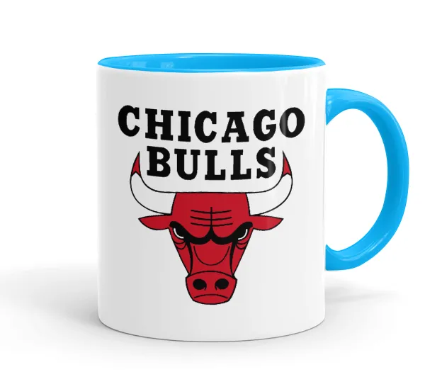 Chicago Bulls — Κούπα χρωματιστή γαλάζια, κεραμική, 330ml