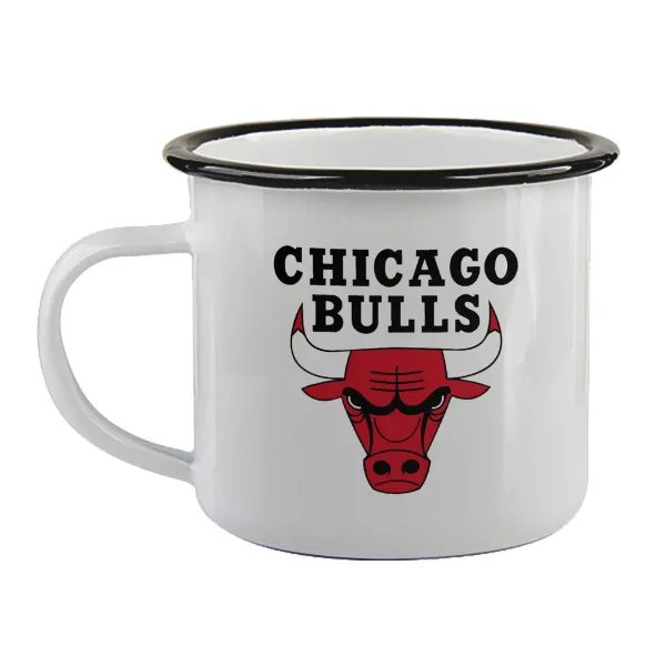 Chicago Bulls — Enamel mug with black rim, 360ml