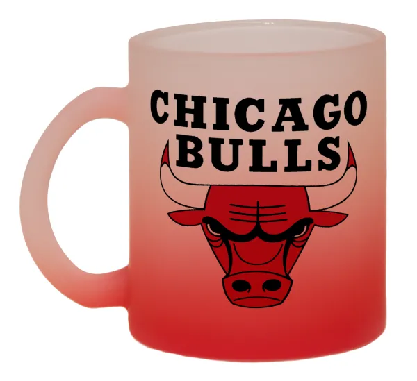 Chicago Bulls — Κούπα γυάλινη δίχρωμη με βάση το κόκκινο ματ, 330ml