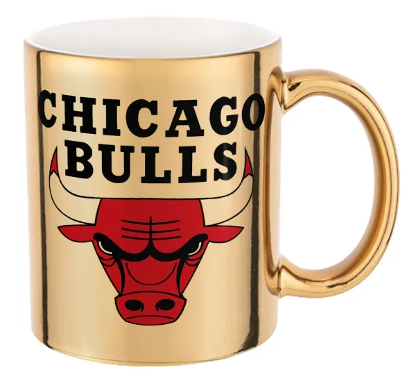 Chicago Bulls — Mug ceramic, gold mirror, 330ml