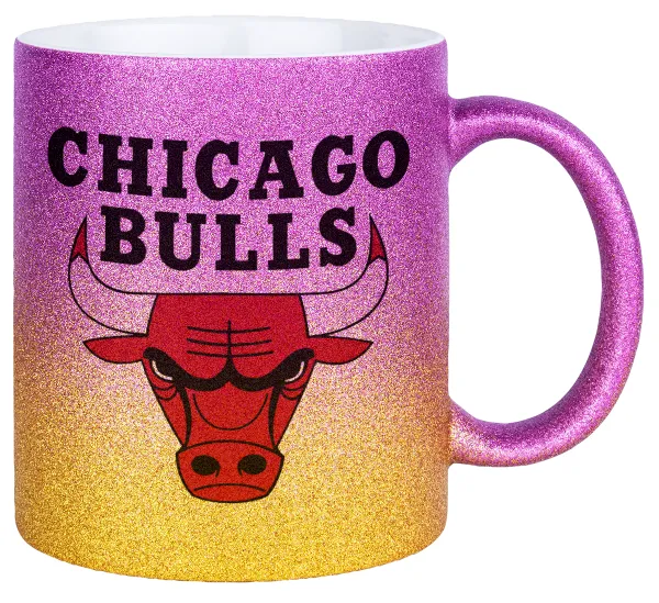 Chicago Bulls — Κούπα Χρυσή/Ροζ Glitter, κεραμική, 330ml