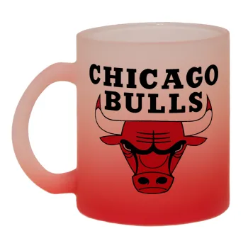 Chicago Bulls, Κούπα γυάλινη δίχρωμη με βάση το κόκκινο ματ, 330ml