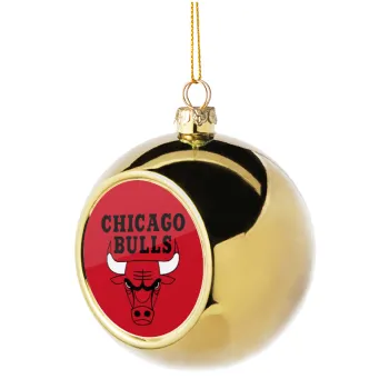 Chicago Bulls, Golden Christmas tree ball ornament 8cm