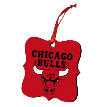 Chicago Bulls, Christmas ornament polygon wooden 7.5cm