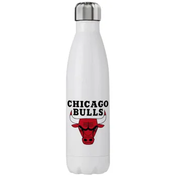 Chicago Bulls, Μεταλλικό παγούρι θερμός (Stainless steel), διπλού τοιχώματος, 750ml