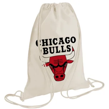Chicago Bulls, Backpack bag GYMBAG natural (28x40cm)
