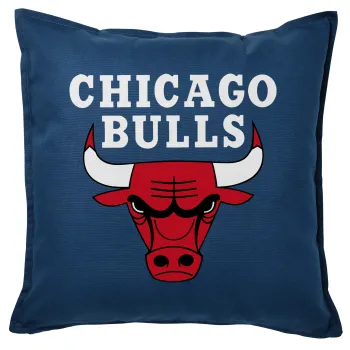 Chicago Bulls, Μαξιλάρι καναπέ Μπλε 100% βαμβάκι, περιέχεται το γέμισμα (50x50cm)