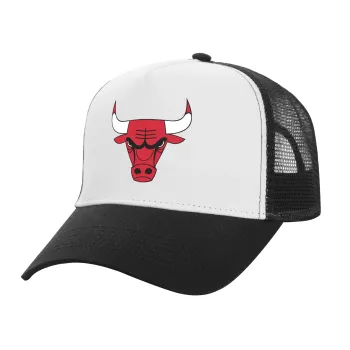 Chicago Bulls, Καπέλο Ενηλίκων Structured Trucker, με Δίχτυ, ΛΕΥΚΟ/ΜΑΥΡΟ (100% ΒΑΜΒΑΚΕΡΟ, ΕΝΗΛΙΚΩΝ, UNISEX, ONE SIZE)