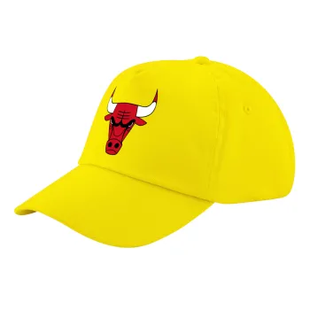 Chicago Bulls, Child's Baseball Cap, 100% Cotton Twill, Yellow (COTTON, CHILD, UNISEX, ONE SIZE)