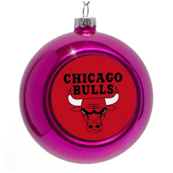 Chicago Bulls, Purple Christmas tree ornament bauble 8cm