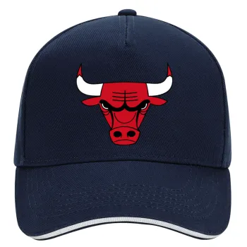 Chicago Bulls, DRILL Καπέλο Ενηλίκων Ultimate ΜΠΛΕ/ΛΕΥΚΟ, (100% ΒΑΜΒΑΚΕΡΟ, ΕΝΗΛΙΚΩΝ, UNISEX, ONE SIZE)