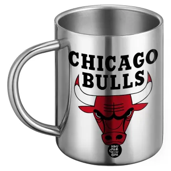 Chicago Bulls, Ανοξείδωτη Μεταλλική Κούπα 450ml - Διπλού Τοιχώματος