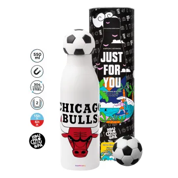 Chicago Bulls, Μπάλα ποδοσφαίρου μεταλλικό παγούρι θερμός, διπλού τοιχώματος, 550ml