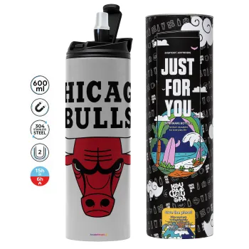 Chicago Bulls, Tumbler stainless steel GREY 600ml