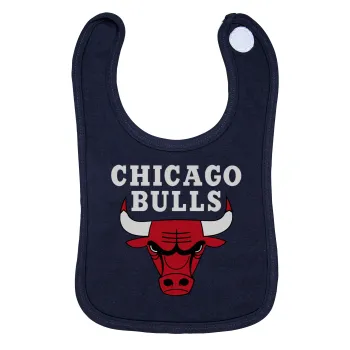 Chicago Bulls, Σαλιάρα με Σκρατς 100% Organic Cotton Μπλε (0-18 months)