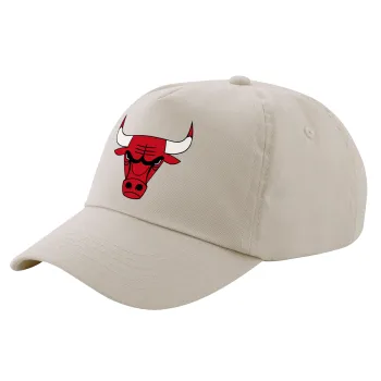 Chicago Bulls, Μπεζ (SAND) Πεντάφυλλο Καπέλο Ενηλίκων Βαμβακερό (UNISEX, ONE SIZE)