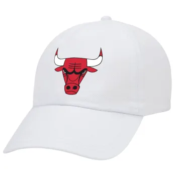 Chicago Bulls, Adult Baseball Cap White 5-panel (POLYESTER, ADULT, UNISEX, ONE SIZE)