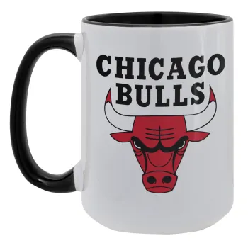 Chicago Bulls, Κούπα Mega 15oz, κεραμική Μαύρη, 450ml