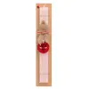 Easter Set, wooden keychain & scented flat Easter candle (30cm) (PINK)
