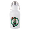 Boston Celtics, Μεταλλικό παγούρι Λευκό (Stainless steel) με καπάκι ασφαλείας 1L