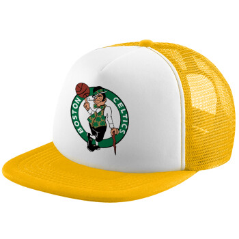 Boston Celtics, Καπέλο Soft Trucker με Δίχτυ Κίτρινο/White 